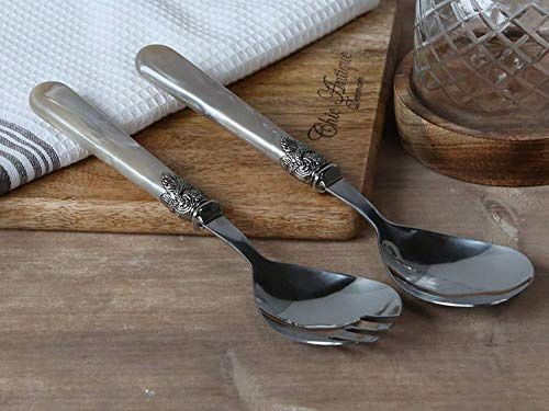 Salladsbestick 2 delar antik champagne vintage shabby nostalgi lantställe brocante chic antik