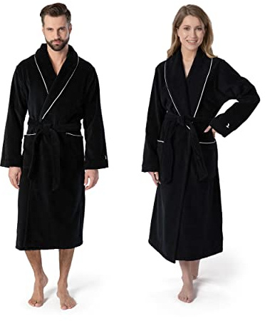 möve Homewear Schalkragenmantel Velour, Bademantel, Größe XXXL, Black, 5864