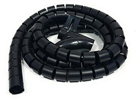 Bambelaa! Gaine Cable 3,0 m Conduit De Cable Bureau Gaine Spirale Flexible Gaine Spirale Pour Cable Electrique 30 mm Noir