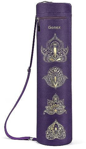 Gonex Sac de Tapis de Yoga et Pilates Hydrofuge en Tissu Oxford avec Deux Poches Extérieure Sangle d'épaule Réglable Sac de Transport 72 x 18 cm