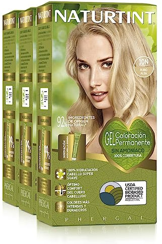 Naturtint Biobased | Haarfarbe Oohne Ammoniak | 10N Dämmerungsblond | Hoher Anteil an natürlichen Inhaltsstoffen | 3er Pack | 510 ml