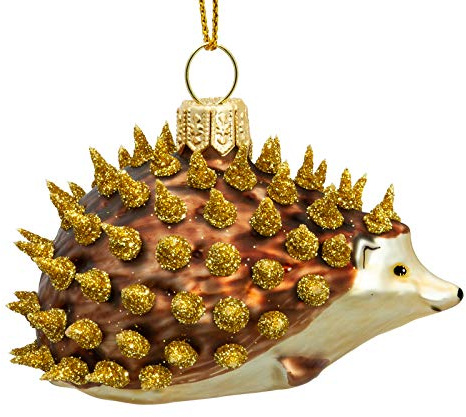 SIKORA Igel besondere Weihnachtskugel Glas Christbaumschmuck Deko Figur Weihnachten Anhänger Ornament - Meisterstücke - BS704