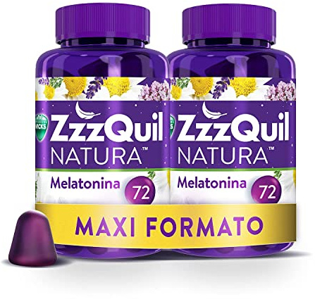 Zzzquil Natura Integratore Per Il Sonno, Con Melatonina Per Dormire Ed Estratti Di Lavanda, Valeriana E Camomilla. Maxi Formato 2X72 Pastiglie Gommose