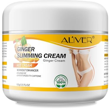ALIVER Fat Burning Cream Lose Weight Fast for Women, Ginger Slimming Lotion That Burns Stomach Body Fat, Cellulite Cream for Thighs, Belly and Butt