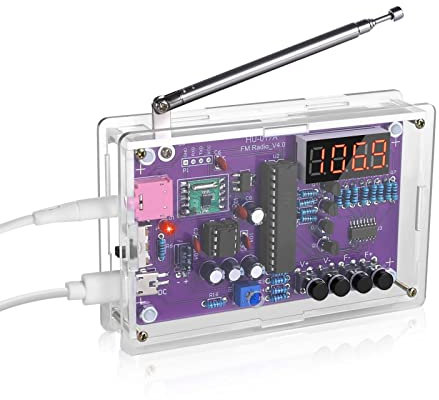 DONGKER FM Radio Kits, Lötprojekte DIY Elektronik Kits Digitalradio Lötübungs Kit Drahtloser Empfänger zum Lernen und Lehren (Mit 3,5mm Kopfhöreranschluss Radio)