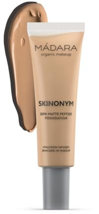 MÁDARA Organic Skincare SKINONYM Semi-Matte Peptide Foundation #40 SAND 30ml – Kollagenpeptide, Hautanpassung, Dermatologisch Getestet – Foundation Make Up, Fondation Damen