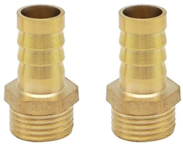 YDHfdc 2 Piezas Conector de Manguera de Púas de Latón 14mm Conector Manguera G1/2 Rosca Externa Adaptador Manguera para Tuberías de Agua, Combustible y Aire