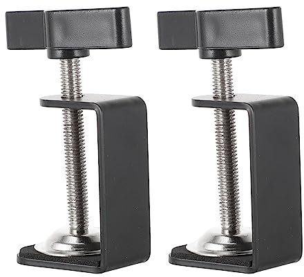 POPETPOP 2stücke C-förmige Tischklemme Verstellbare Tischmontageklemmen Für Mikrofonstative Und Zubehör Metallische Basis Rutschfeste Silikonpolster Geeignet Für Studios Und