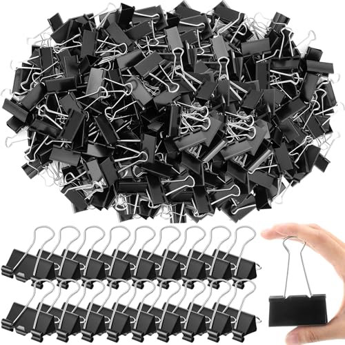 Jetec 200 Stück extra große Binder-Clips aus Metall, Bürobedarf, schwarze Papierklemmen für Lehrer, Studenten, Schule, Klassenzimmer, Büro, Geschäftsbedarf (5,1 cm)