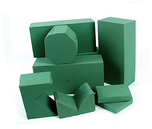 ifundom Blocco di Schiuma Floreale Verde per Composizioni Decorative | Inserimento Rapido dei Gambi, Mantiene L’umidità, per Matrimoni e Allestimenti Fiori