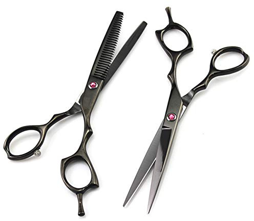 Forbici per tagliare i capelli, set di forbici per capelli professionali da 6 pollici 440c cesoie per diradare il salone di taglio dei capelli forbici da barbiere set di forbici per parrucchiere