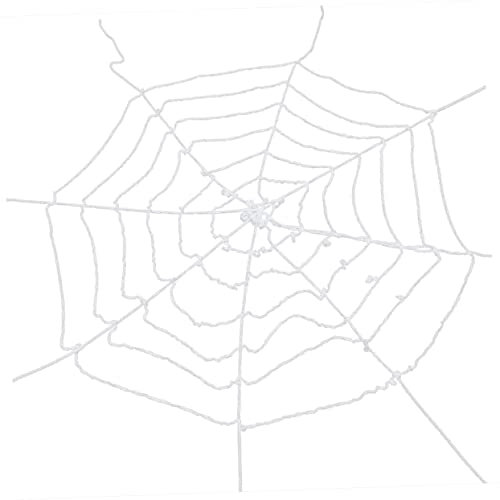 Halloween Spinnennetz Dekoration aus Wollfaden, Weiß, Dehnbar