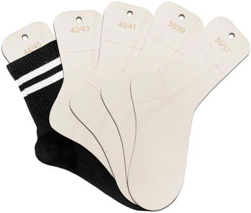 BYZESTY Dimensioni 36 – 45, 5 pezzi tenditori per calzini con dimensioni di dimensioni, stencil per calzini, blocchi per calze, tavole fai da te, set per maglieria e uncinetto