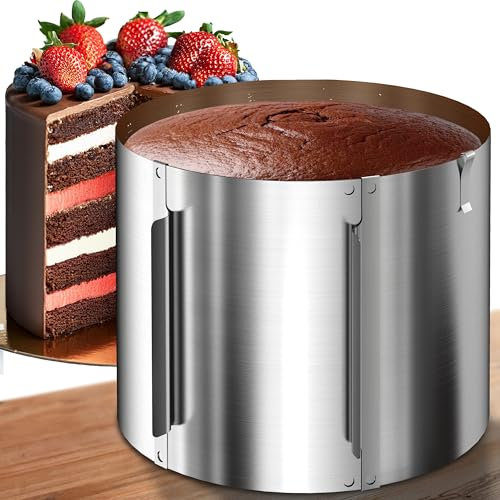 4smile Tortenring verstellbar hoch 20 cm - Edelstahl Backring Ø 16-30 cm, stabile Tortenform - Kuchenring rund verstellbar, Backrahmen rund zum Backen und Dekorieren