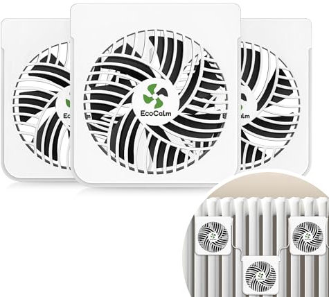 ecoCalm Ventilatore per radiatori in ghisa, 3 ventole per termosifoni con termostato e magneti, ventola per termosifone Aumenta l'efficienza del riscaldamento e ne risparmia i costi
