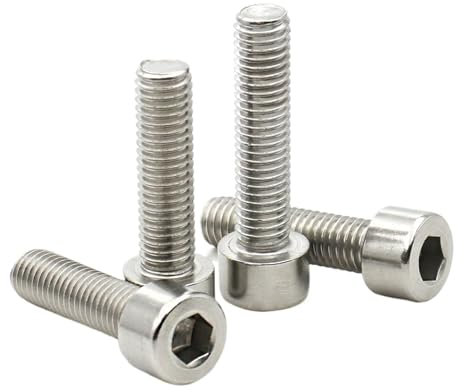 Generisch 5-100 Stück M1,6 M2 M2,5 M3 M4 M5 ohne Rändelung 304 A2-70 Edelstahl Sechskant Innensechskant Zylinderkopfschraube Bolzen DIN912(6mm,M1.6 (100pcs))