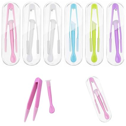Yuiturt 6 Stück Kontaktlinsen Einsetzhilfe, Kontaktlinsen Pinzetten, Kontaktlinsen Sauger, Kontaktlinsen Einsetzhilfe Weiche, Bunte Contact Lens Tweezers 5 Farben