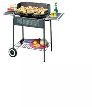 Barbecue Port Camargue 60x42 cm, Griglia Acciaio Antracite, Trolley con Ruote, Barbecue a Carbonella da Giardino, Offerta per Terrazzo e Giardino