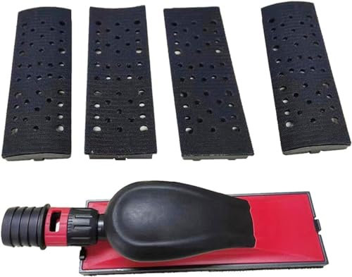Hand Sanding Block, 198 X 70mm Sanding Block Vacuum Hand Sander Pad Dust Free Plastic, for Wood Polishing Car