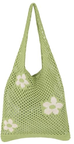 Ausing Gehäkelte Tragetasche Strandtasche Umhängetasche Damen Hohles Design Leicht Reisen
