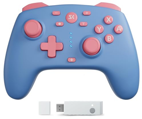 Controller interruttore wireless per Switch/Lite/OLED/Switch 2, trigger effetto Hall e joystick/funzione sveglia/Turbo, multipiattaforma 2.4G+BT per PC, Steam Deck, Luna, iOS/Android/macOS, tablet