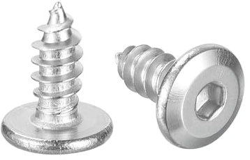 QUARKZMAN M5 x 12mm (50 Pezzi) Viti A Testa Cava Piatta Rotonda, Acciaio Inossidabile Autofilettanti A Filettatura Completa Viti A Testa Esagonale Per Mobili In Legno