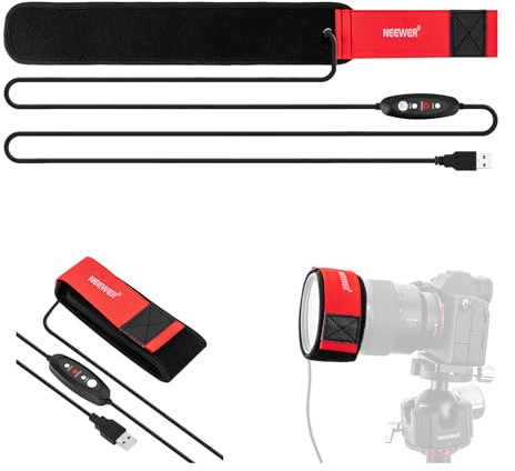 NEEWER 16/400mm USB Lens Heater Warmer with 3 Temperature Settings, Dew Heater Strip Prevents Dew Fog Condensation for DSLR Mirrorless Camera Telescope Binocular Astrophotography, HW-17B
