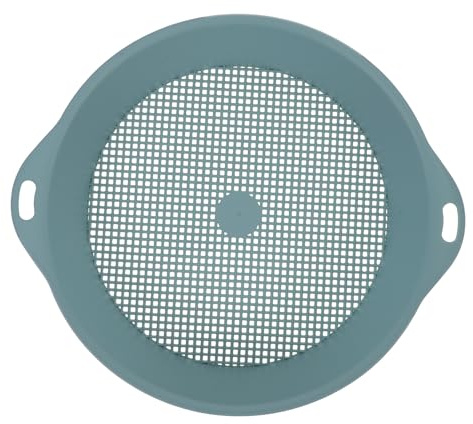 Hohopeti Cedazo para Tierra y Compost de Jardín Plástico Azul 28X31X5 CM con Malla de 3 MM Herramienta Portátil para Cribar Arena y Suelo Cultivo Ornamental y Bonsáis