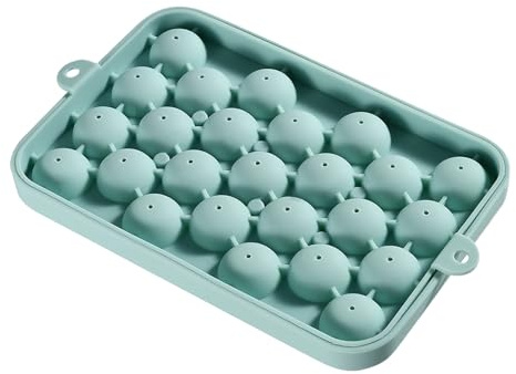 Silicone Ice Molds - 25 Grid Tray, Flexible Kitchen Container, Easy Pop Ice Sphere Maker, Durable Non-Stick Gadget | for Tea Coffee Whiskey Home Entertaining Parties Picnics Outdoor Bar Cocktails