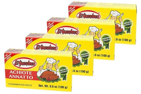 MexGrocer El Yucateco Achiote Paste (100g), Pack of 4, Perfect Meat Marination - Pork, Chicken Beef