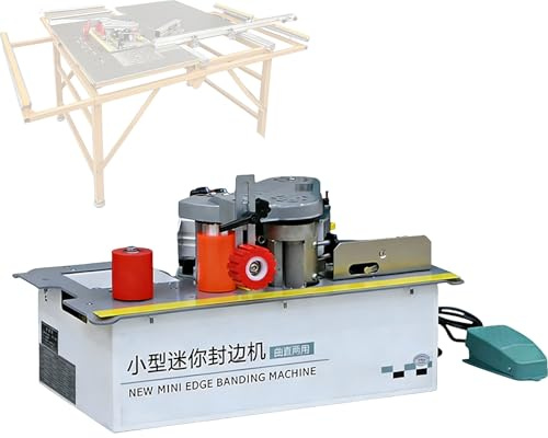 Enchapadora de cantos con encolado a doble cara, industrial para bordes rectos y curvos, ajustable 0-6 m/min, enchapado de precisión para materiales de 10-40 mm de espesor, para tableros de madera.