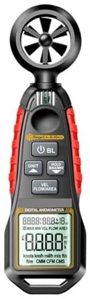 Digital Anemometer, GN302 Handheld Anemometer 9999 Count Digital 0.4~30.00m/s Wind Speed Meter -20.0C~60.0C Temperature Tester Anemometro