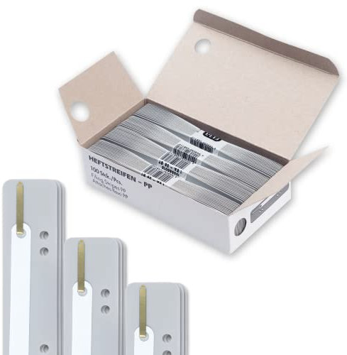 Elba Heftstreifen aus Kunststoff, 150x35mm, grau, 100 Stück