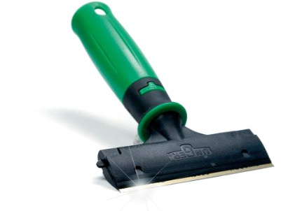 UNGER ErgoTec glasskrapa (bredd 10 cm, stor skrapyta, inkl. skyddskåpa, dubbelsidigt blad, 2-K-handtag) EG100