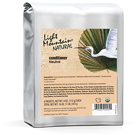 LIGHT MOUNTAIN Neutral Henna Hair Dye & Conditioner – 100% Natural, Conditioning Botanicals for Shine, 16 Oz