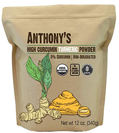 Anthony's Organic High Curcumin Turmeric Powder, 12 oz, Gluten Free, Non GMO, Non Irradiated