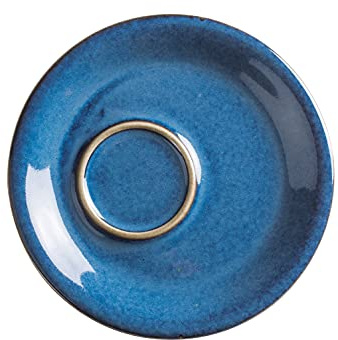 KAHLA 1T3516A93021W Homestyle Untertasse 16 cm atlantic blue orientalisches Geschirr aus Porzellan mit Steingut- und Keramiklook flache Kombiuntertasse für Kaffeetassen und Kaffeebecher rund blau