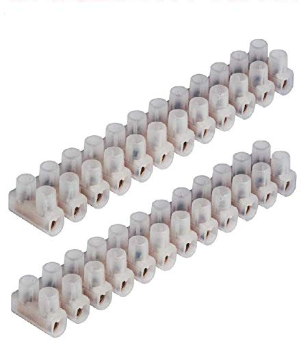 K M Electronics® 2 X 12 Way 15A 15 AMP Strip Connector Electrical Wire Terminal Choc Block