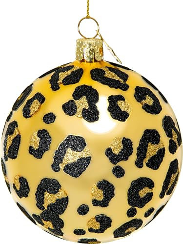 SIKORA Leo Muster Kugel besondere Weihnachtskugel Glas Christbaumschmuck Deko Figur Weihnachten Anhänger Ornament - Trend Line - BS536