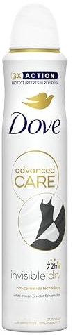 Dove Advanced Care Desodorante advance care Protección 72 horas Spray 200ml, Pack de 6 x 200 ml