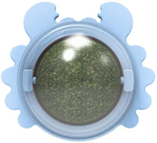 Crabscatnip Ball Reine natürliche Minzblätter Rotierendes interaktives Katzenspielzeug Selbstklebende Katzenminze Zahnreinigungskugel - Blau Praktisches Design und langlebig