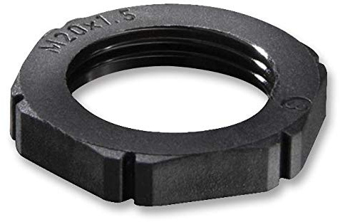 LOCKNUT, Plastic, Black, M25, Cable Gland Locknuts, Qty.10 | EMUG 25 BLK