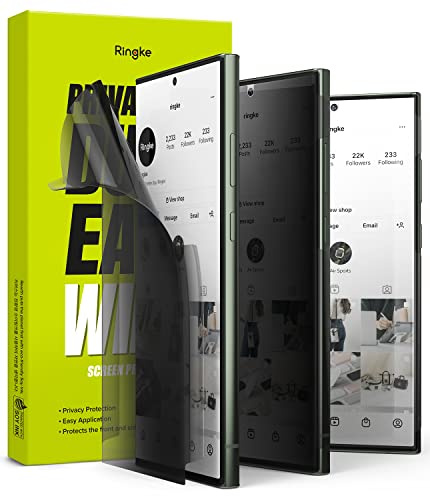 Ringke Privacy Dual Easy Wing Film Compatible con Protector Pantalla Galaxy S23 Ultra, [Protección Máxima] Cobertura Total Protector de Pantalla Galaxy S23 Ultra (6.8) - 1 Unidades