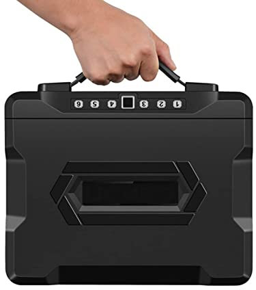 XDLYWUZIQ Tragbarer Waffentresor, Intelligenter Fingerabdruck-waffentresor Mit Digitaler Tastatur/ersatzschlüssel/fingerabdruckschloss, Für Geld/Waffe/Pistole/Bargeld/schmuckschloss