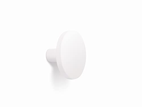 Gedotec Garderoben Haken - Kleiderhaken Garderobe Vollmetall | COMO 7017 | 1 Stück Kleiderhaken Wand D: 41 mm | Garderobenhaken Weiß matt | Haken zum Schrauben Wandhaken Handtuchhaken