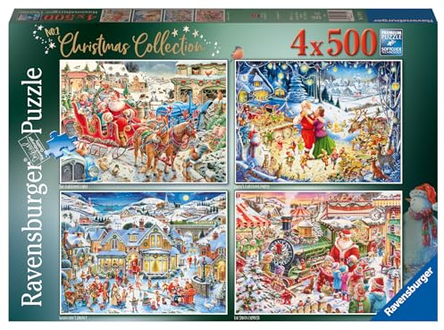Ravensburger Roy Trower Christmas Collection No.2-4x 500 Piece Jigsaw Puzzles for Adults and Kids Age 10 Years Up