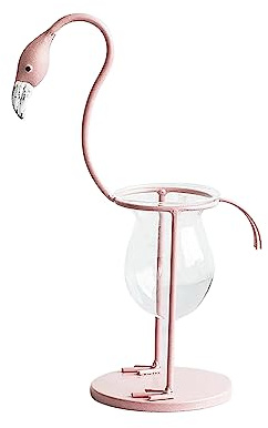 BEIJIALY Flamingo Hydroponic Vase, Pink Desktop Glass Planter, Hydroponic Vases Propagation Stations Vase, Terrarium Plant Pot Tabletop Ornament for Hydroponics Plants Home(A)