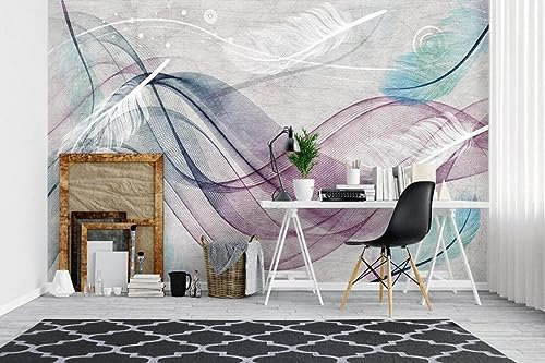 Papel Tapiz Fotográfico Mural de papel pintado con motivos de plumas 3D, 150 * 105 cm Sofá TV Pared De Fondo Oficina Salón Decoración De Hogar