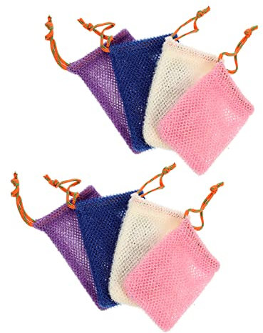 8 Stück Seifenbeutel aus Nylon mit Kordelzug für Gesichtsreinigung