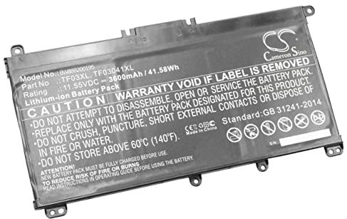 vhbw Akku kompatibel mit HP Pavilion X360 14-CD0000UR, 17-CA1314NG, 17-CA1097NB, 17-CA0128UR Notebook (3600 mAh, 11,55 V, Li-Ion)